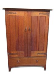 Heals Arts & Crafts Fitted Oak Wardrobe