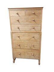 Heals Limed Oak Chest on Chest of Drawers