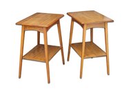 Pair Of Arts & Crafts Oak Side / Lamp Tables