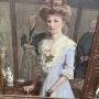 19th Century portrait of a women in a blue dress 