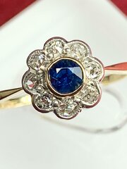 18 Carat Diamond & Sapphire Cluster Ring