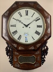 Double Fusee Victorian Rosewood Clock