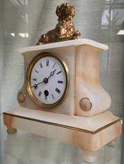 French Alabaster Eight Day Clock