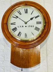 Lancs/Yorks Railway Oak Fusee Drop Dial Clock