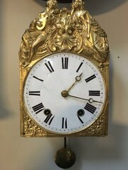 Rare Miniature Antique Eight Day Comtoise Clock