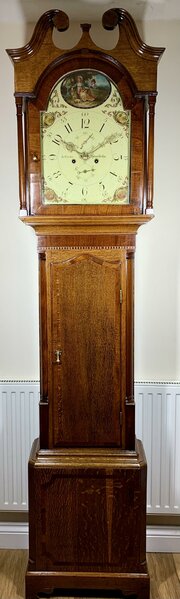 Regency Longcase Clock, Oak, Gorgeous Dial