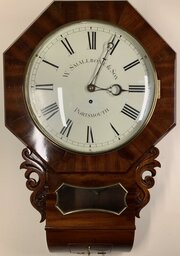 Victorian Drop Dial Fusee Wall Clock, Stunning