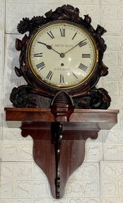 Victorian Fusee Wall Bracket / Dial Clock - Rare