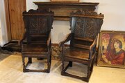 A rare pair of 17th century Yorkshire Oak wainscot