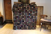 Quilt Victorian Star Pattern Silk Velvet C1850