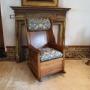 Rare Arts and Crafts Oak lambing rocking chair