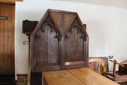 Rare Carved Oak Polychrome Architectural Panel 