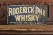 Rare Tin Whiskey Sign Roderick Dhu C1920 