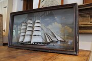 Rare Large 19th Century Ship Folk Art Diorama