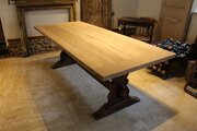 Table refectory French Monastic scrub top Oak