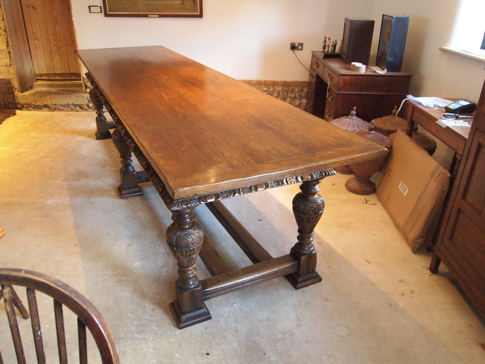 Table Refectory Dining Victorian Carved Oak C1880 Antiques Atlas