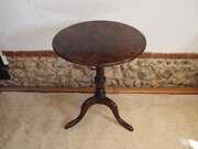 Table Very Rare Burr Oak George III Wine Tilt Top 
