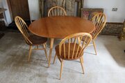 Vintage Ercol Drop-Leaf Dining Table & 4 Chairs 