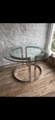 Chrome And Glass Modernist Table Milo Baughman 
