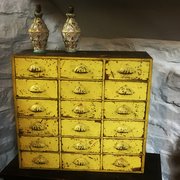 Antique Pine Bank Of Drawers 