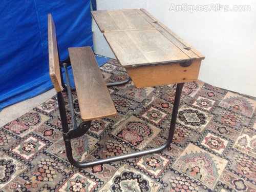 Vintage Double School Desk With Bench Seat 1940 S Antiques Atlas