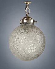 Art Deco Sabino Globe Pendant Light, French C.1930