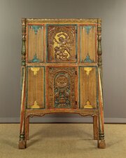 16th.c Style Carved & Painted Livery Cupboard