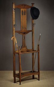 19th.c. Arts & Crafts Oak Hall Stand C.1890.