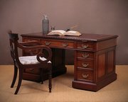 19th.c. Mahogany Double Sided Desk By Maple & Co C1890
