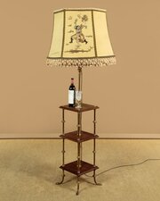 Adjustable Floor Lamp & Shade C.1900
