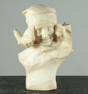 Alabaster Bust Of A Girl C.1910