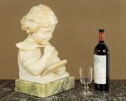 Alabaster Sculpture Of A Girl Writing C.1900