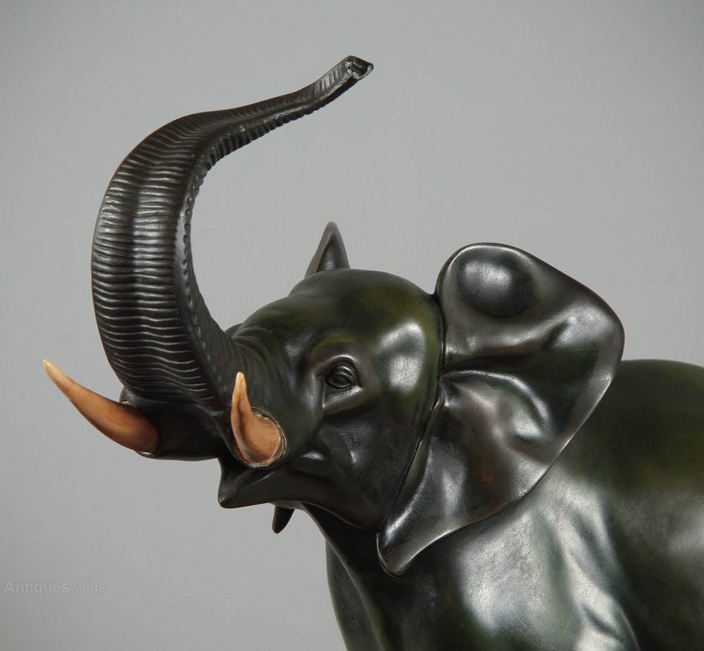 Antiques Atlas Art Deco Elephant Sculpture Irene Rochard C.1930