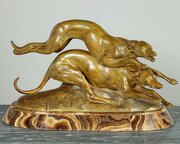 Art Deco Sculpture Of Greyhounds C.1930