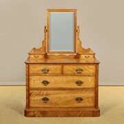 Birch Chest Of Drawers With Dressing Mirror C.1880