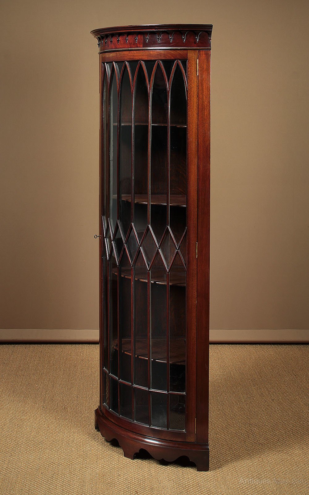 Bow Front Corner Display C.1910. Antiques Atlas