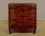 Bow Front Mahogany Chest Of Drawers C.1860