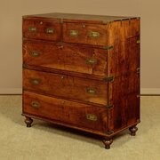 Brass Bound Campaign Chest Of Drawers C.1860