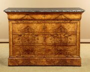 Burr Walnut & Marble Top Commode C.1860