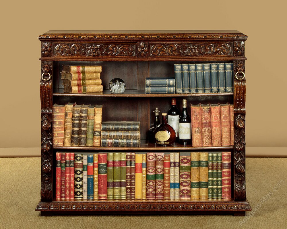 Carved Oak Bookshelves C.1890 ac049a11844 / 38722 - Antiques Atlas