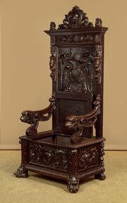 Carved Oak Throne Chair C.1870