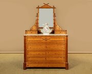 Faux Bamboo Dressing Table Chest Of Drawers C.1890