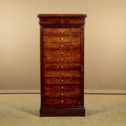 Flame Mahogany Bank Of Drawers C.1880