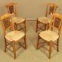 Four Small Rush Seat Dining Chairs