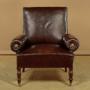 French Leather Easy Armchair c.1910