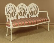 French Painted Triple Back Settee C.1900