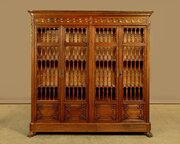 Gilt Mounted Oak Spindle Front Bookcase C.1900