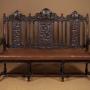 Large Carved Oak Settle c.1880.