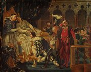 Large Oil Painting The Death Of Louis XII C.1900