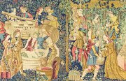 Large Printed Tapestry Panel Of The Grape Harvest
